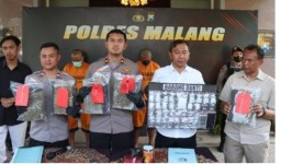 Polres Malang Amankan Dua Tersangka Pengedar Narkoba 6,5 Kg Ganja Berhasil Disita