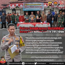 Polres Bengkayang Musnahkan Barang Bukti Narkoba Seberat 3101,7 Gram
