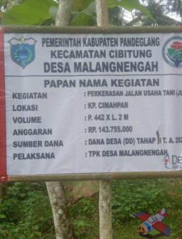 Diduga Dana Desa Tahap 1 Tahun 2023 Perkerasan Jalan Usaha Tani Belum Juga Rampung dan Jadi Sorotan Publik 