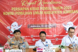 Kapolres Jembrana Hadiri Rapat Koordinasi Persiapan Penerimaan dan Pelaksanaan Kirab Pemilu 2024 