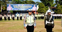 Apel Gelar Pasukan Ops Patuh Semeru 2023 Dilakukan Oleh Polres Bondowoso