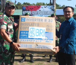 Kodim 1206/Psb Terima Bantuan AC Dari Bank BRI Cabang Putussibau