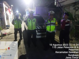 Antisipasi 3C dan Gangster, Polsek Sawahan Rutin Lakukan Patroli Malam
