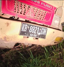 Diduga Truk Pengankut CPO Ilegal, Mengalami Kecelakan Tunggal