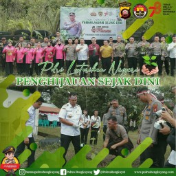 Lestarikan Alam, Polres Bengkayang dan Polsek Jajaran Kompak Lakukan Penanaman Pohon Serentak