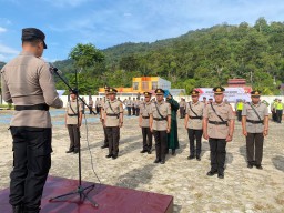 Kapolres Kayong Utara Pimpin Sertijab Kabaglog, Kasat dan Kapolsek