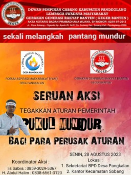 Forum Aspirasi Masyarakat FAM dan lSM Geger Banten Akan Menggelar Aksi Unras