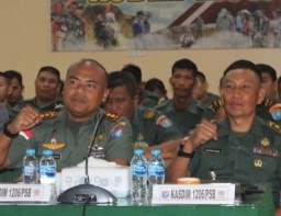 Kodim 1206/Psb Terima Penyuluhan Hukum Oleh Kababinkum TNI Melalui Vicon