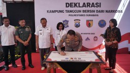 Satresnarkoba Polrestabes Resmikan Posko Kampung Tangguh Bersih Narkoba di Eks Lokalisasi Doly