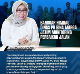Himbauan Wakil Ketua DPRD Jatim, Terkait Pentingnya Perbaikan Jalan di Malang Raya