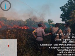 Polsek Pulau Maya Karimata Laksanakan Ground Check Hotspot Karhutla