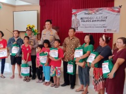 Polres Buleleng Sambangi GBII Singaraja Dalam Giat Minggu Kasih