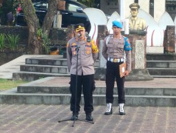 Kapolres Pimpin Apel Kesiapan Pasukan Dalam Rangka Pengamanan Pansus DPRD Karangasem