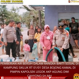 Polsek Legok,Polres Tangerang Selatan Adakan Bakti Sosial Berikan Air Bersih Kepada Warga