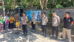 Polres Karangasem Berikan Bantuan Pipanisasi dan Penyaluran Air Bersih di SD N 2 Bukit