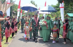 Dandim 1206/Psb Sambut Kunjungan Kerja Perdana Danrem 121/Abw Brigjen TNI Lukman Arif, S.I.P