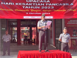 Peringati Hari Kesaktian Pancasila, Lapas Narkotika Kelas IIA Pamekasan Kanwil Kemenkumham Jatim Gelar Upacara