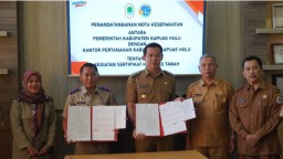 Bupati Kapuas Hulu Hadiri Penandatanganan Nota Kesepakatan Antara Pemerintah Kabupaten Kapuas Hulu Dengan Kantor Pertanahan Kabupaten Kapuas Hulu