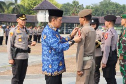 Siap Amankan Pemilu, Polresta Tangerang Laksanakan Apel Gelar Pasukan Operasi Mantap Brata
