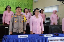 Kapolres Jembrana Hadiri Syukuran Hari Kesatuan Gerak Bhayangkari ke - 71 Tahun 2023 Melalui Zoom