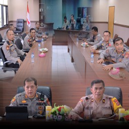 Polres Karangasem Hadir, Persiapan Operasi Mantap Brata Melalui Zoom Meeting