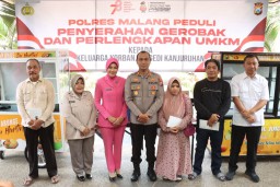 Polres Malang Peduli, Beri Bantuan Modal dan Sarana Pengembangan UMKM Dua Keluarga Korban Tragedi Kanjuruhan