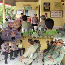 Polres Karangasem Jumat Curhat Bersama Anggota Linmas
