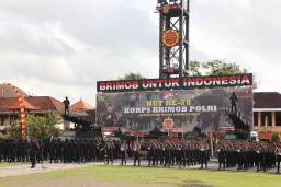 Kapolda Bali Pimpin Upacara HUT Brimob Polri ke-78