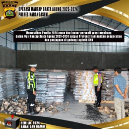 Polres Karangasem Pengawasan Terhadap Barang Logistik Pemilu Milik KPUD