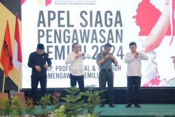 Pamen Ahli Pangdam XII/Tpr Hadiri Apel Siaga Pengawasan Pemilu 2024
