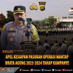 Polres Karangasem Apel Kesiapan Pasukan OMB Tahap Kampanye