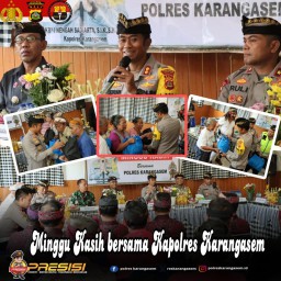 Minggu Kasih Kapolres Karangasem Menyerahkan Bingkisan Sembako