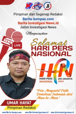 Segenap Pimpinan dan Staf Redaksi Media Beritakompas.com, Mengucapkan Selamat Hari Pers Nasional (HPN) ke-78 Tahun 2024
