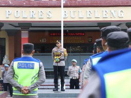 Apel Konsolidasi Pengamanan Tahap Pungut dan Hitung Suara Pemilu 2024, Dipimpin Kapolres Buleleng