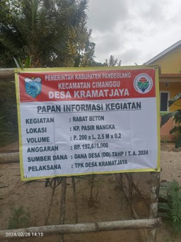 Tokoh masyarkat Desa Keramat Jaya Sambut Baik Jalan Poros Desa Yang Berkualitas