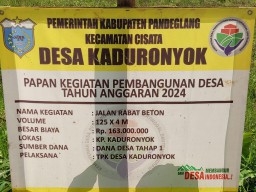 Anggaran Dana Desa Tahun 2024, Pemdes Kaduronyok Bangun Jalan Rabat Beton