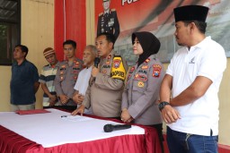 Polres Bangkalan Gelar Konferensi Pers Restorative Justice Maling Patung di Gereja Kamal