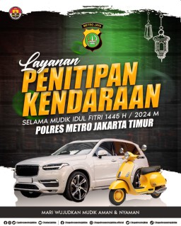 Selama Mudik Idul Fitri 1445 H, Polres Metro Jakarta Timur Buka Layanan Penitipan Kendaraan Gratis