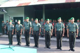 Kodim Tabanan Gelar Upacara Purna Tugas Kopraport Kenaikan Pangkat dan Penerimaan Warga Baru