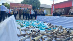Pemusnahan Barang Bukti Oleh Polres Sampang Hasil Operasi Pekat Semeru 2024