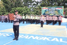 Terjunkan Ratusan Personel Gabungan Amankan Lebaran, Polres Bangkalan Laksanakan Apel Gelar Pasukan Ops Ketupat 2024