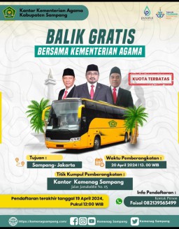 Kemenag Kembali Selenggarakan Program Balik Gratis Tahun 2024