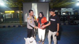 Gelar Nobar Semi Final Semi Piala Asia U-23, Polres Bangkalan Berikan Doorprize Dua Kambing