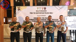 Sinergitas TNI-Polri, Silaturahmi Propam Polda Bali dan Polisi Militer di Denpasar