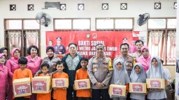 Polres Metro Jakarta Timur Bersama Bhayangkari Gelar Bakti Sosial di Panti Sosial Asuhan Anak Putra Utama 1 