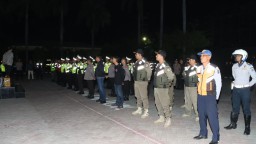 Polres Nganjuk Gelar Patroli Skala Besar Fokus Pengamanan Malam Takbiran Idul Adha 2024