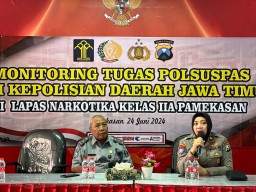 Lapas Narkotika Kelas IIA Pamekasan Kanwil Kemenkumham Jatim Mengikuti Monitoring Tugas Polsuspas Oleh Polda Jawa Timur