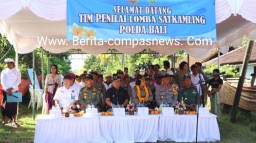 Penilaian Lomba Satkambling Tingkat Polda Bali di Desa Penyaringan dalam Rangka Hari Bhayangkara ke-78