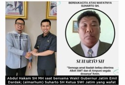 Dewan Pembina SWI Jatim Abdul Hakam SH M.Si Turut Berdukacita Wafat Suharto SH CFLE Ketua DPW SWI Jatim