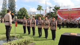 Polresta Denpasar Gelar Upacara Serah Terima Jabatan Tiga Kapolsek Jajaran